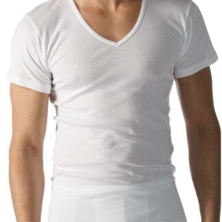 Mey Serie Casual Cotton V-Neck Shirt Weiss