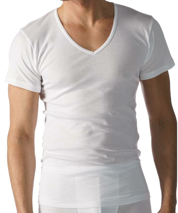 Mey Serie Casual Cotton V-Neck Shirt Weiss